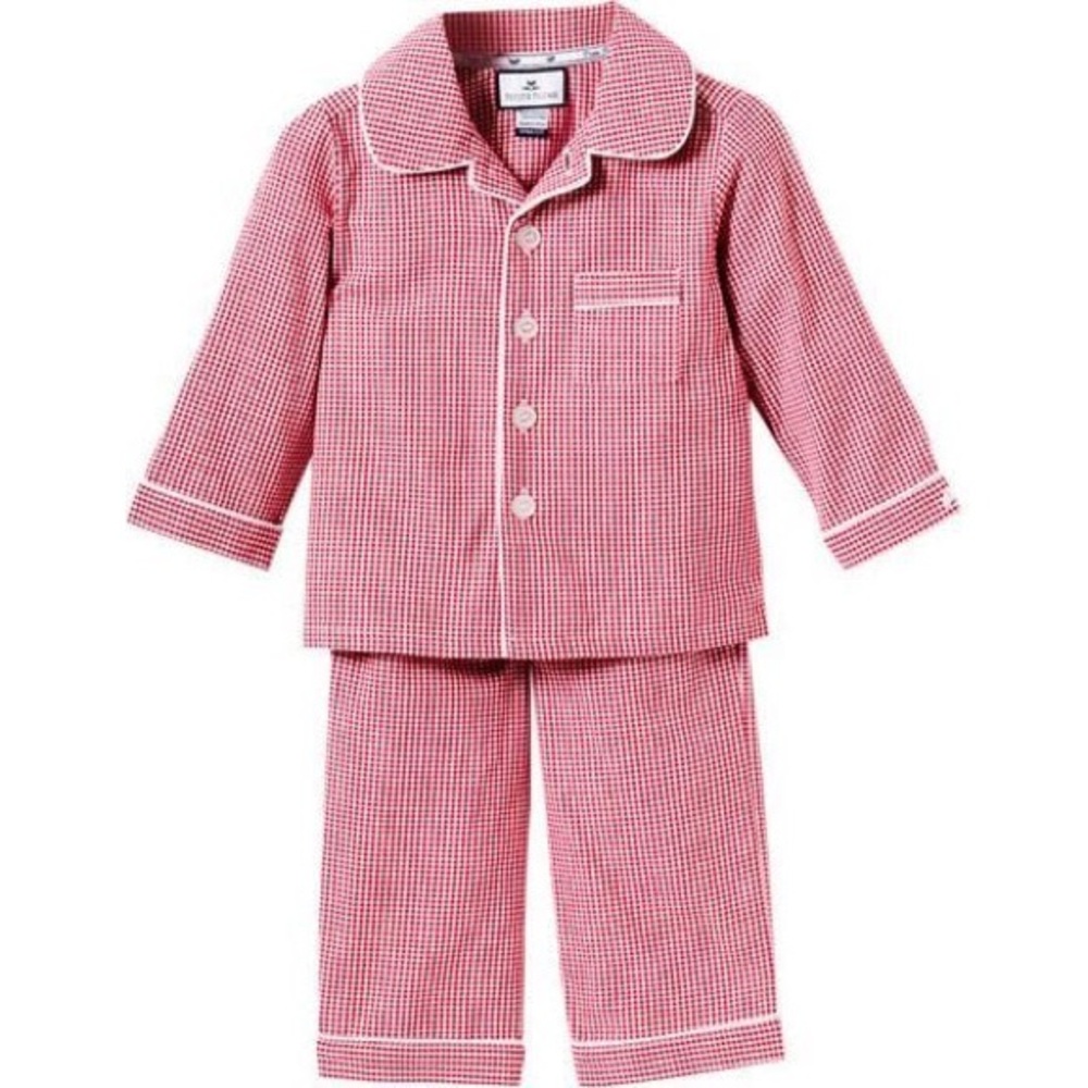 Petite Plume red gingham kids pajama set, size 6
